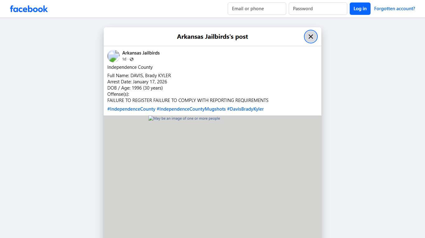 Independence County Full Name:... - Arkansas Jailbirds | Facebook